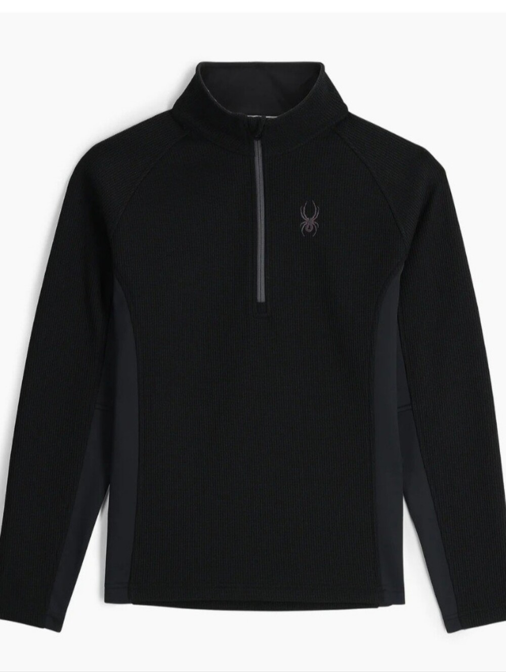 NWT Spyder Men’s Black Half-Zip Pullover with Subtle Logo